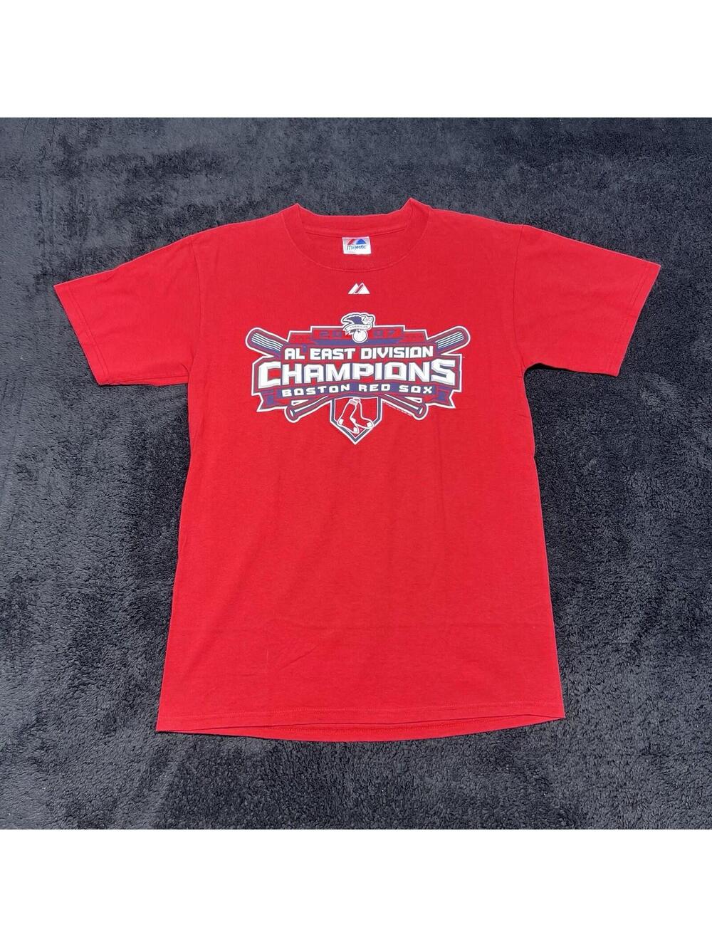 Vintage 2007 Majestic Boston Red Sox East Division Champions Baseball Tee Sz M